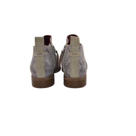 Snake Skin Suede Booties - Toms Women's Ankle Boots Zip - Stylish Stretch Design - Picture 7 of 10